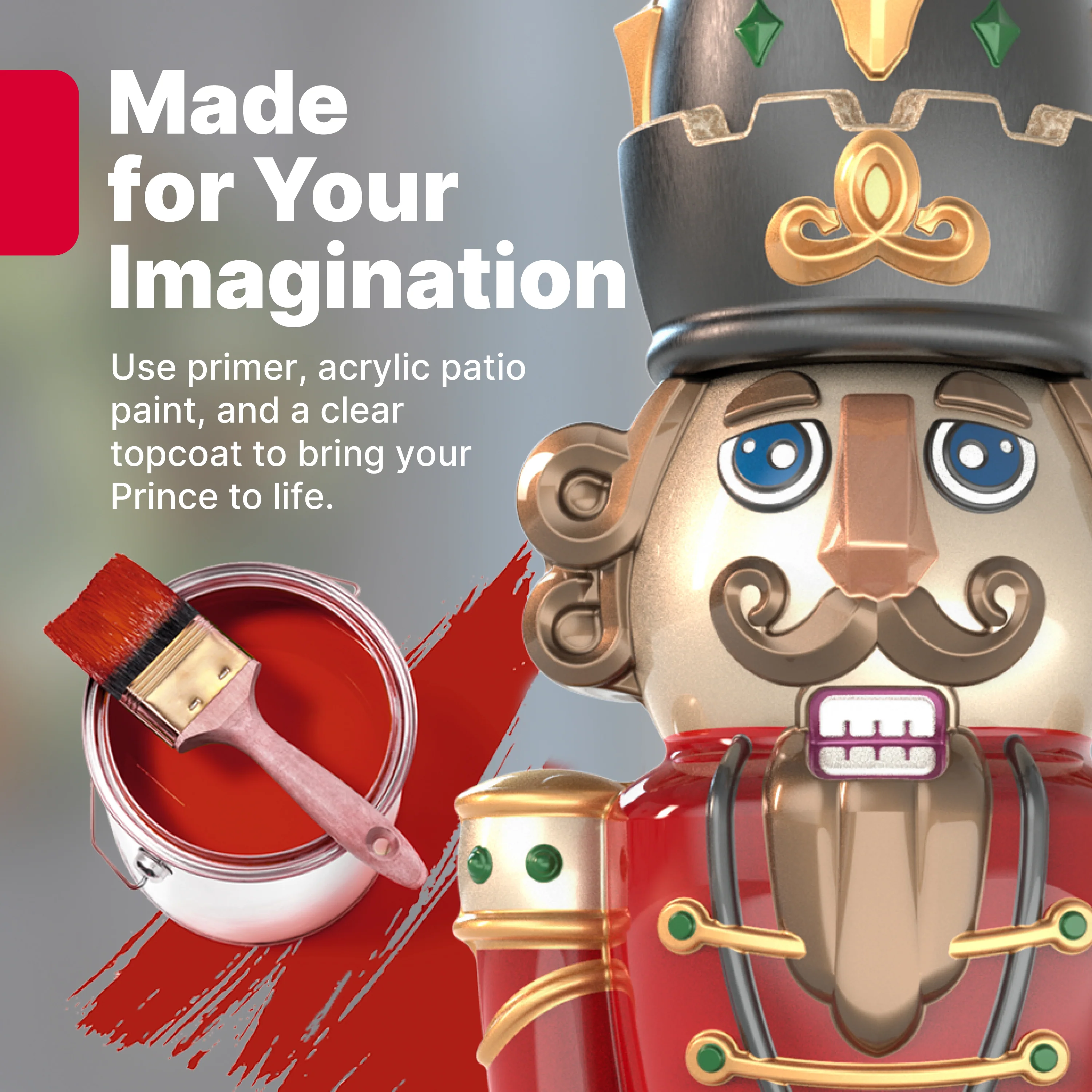 Giant 6ft Paintable Nutcracker Prince - Image 3