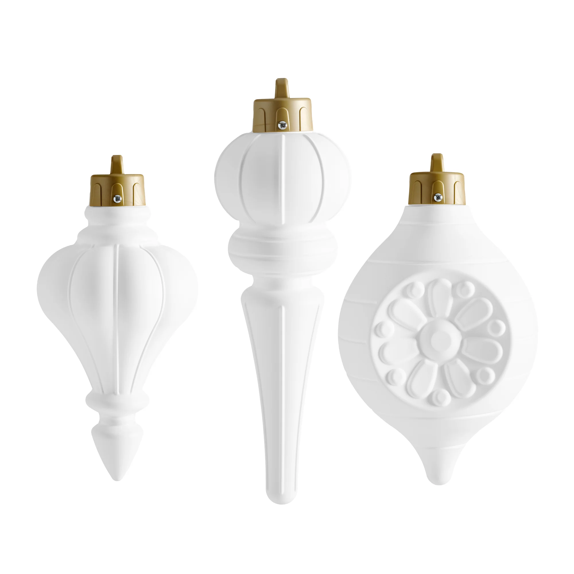 Paintable Large 3-Pack Outdoor Christmas Ornaments