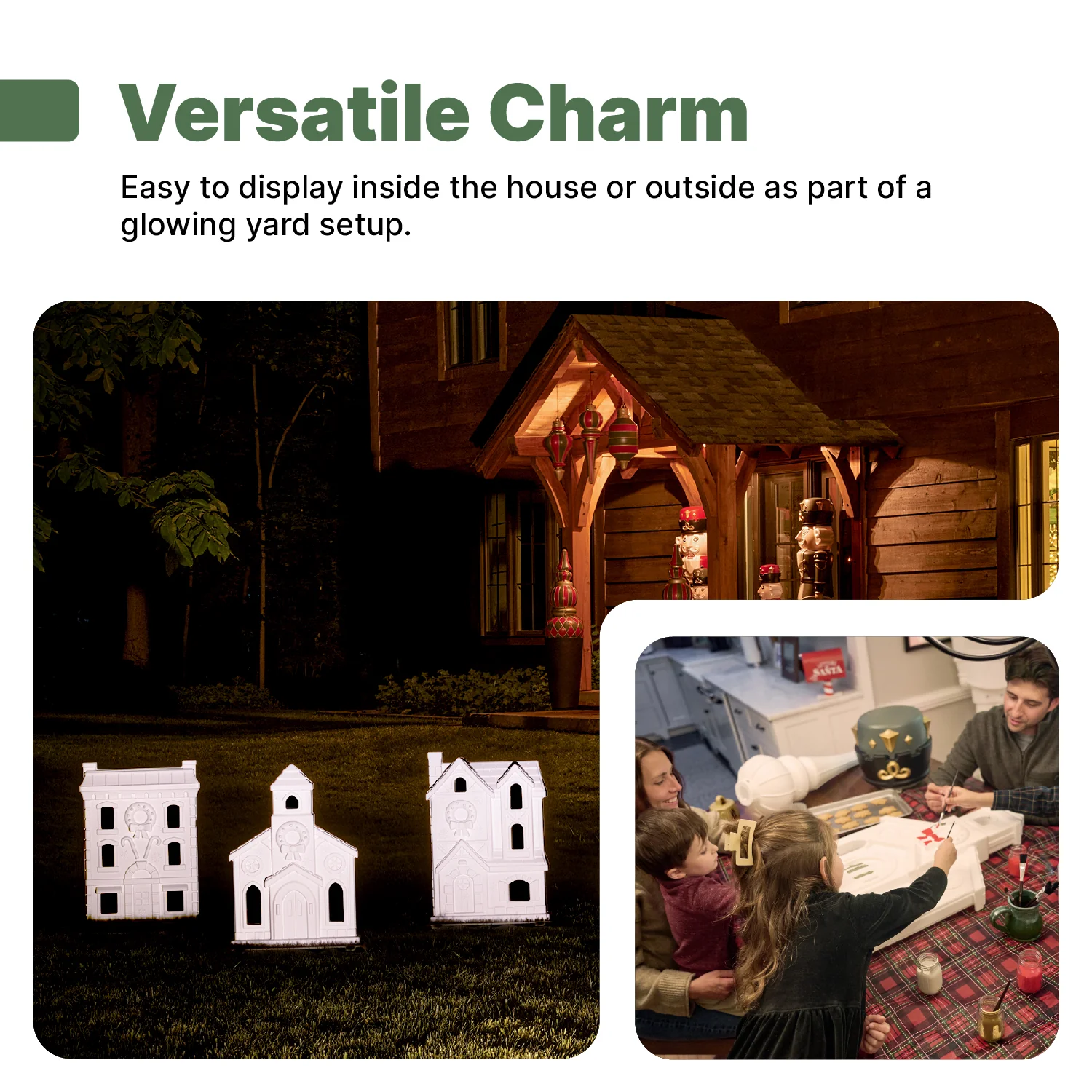 Paintable Large 3-Piece Outdoor Christmas Village - Image 16