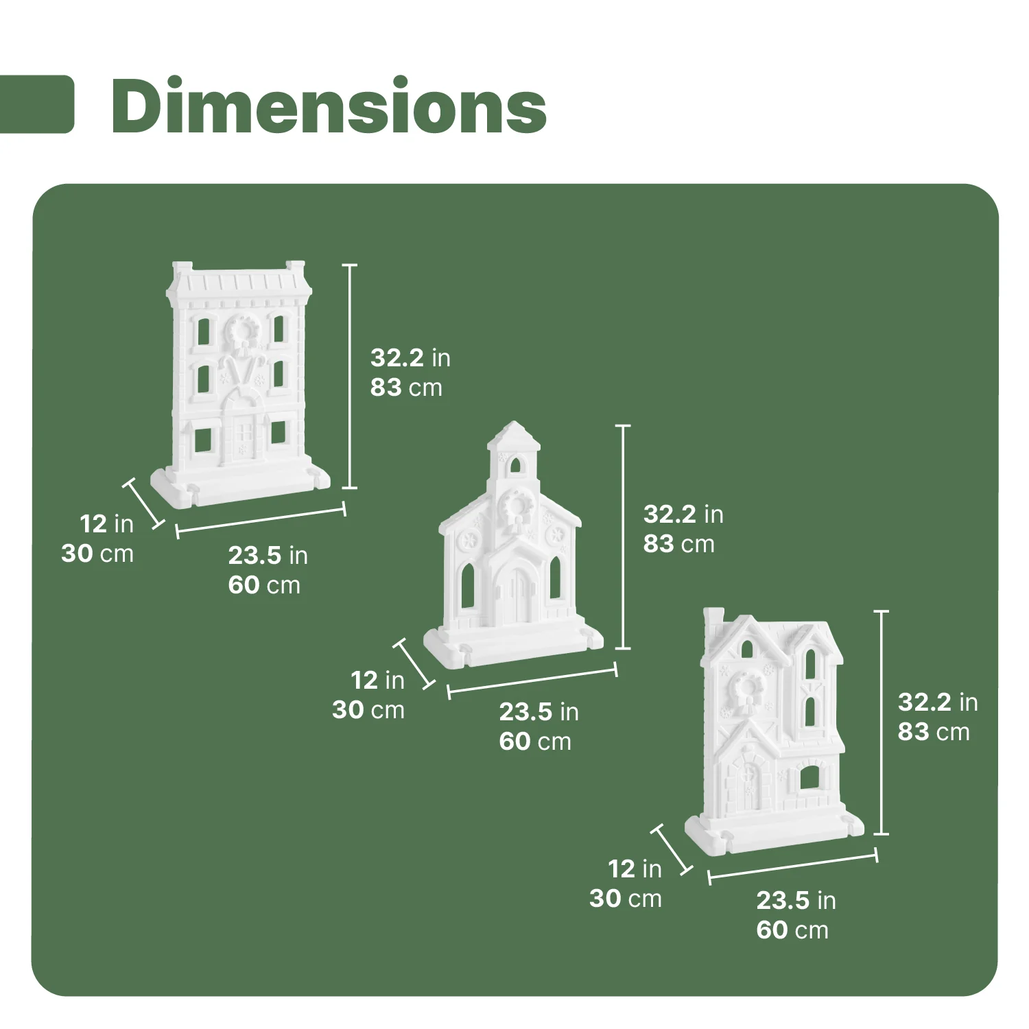 Paintable Large 3-Piece Outdoor Christmas Village - Image 20