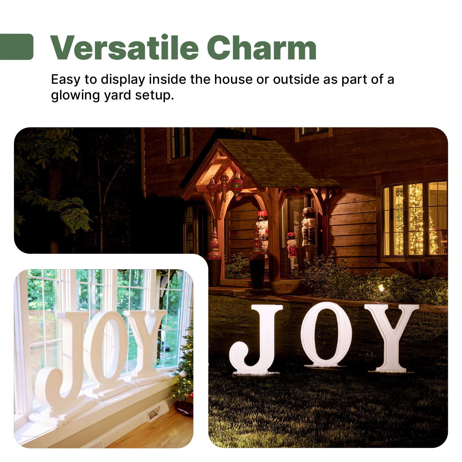 Large Outdoor 3-Piece Christmas JOY Letters Decoration - White - Image 13