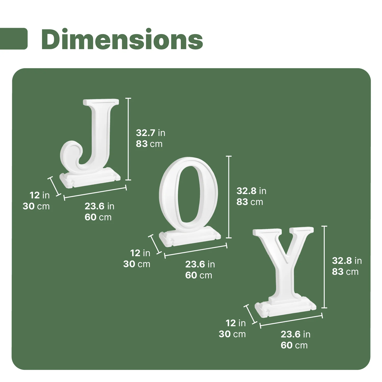 Large Outdoor 3-Piece Christmas JOY Letters Decoration - White - Image 15