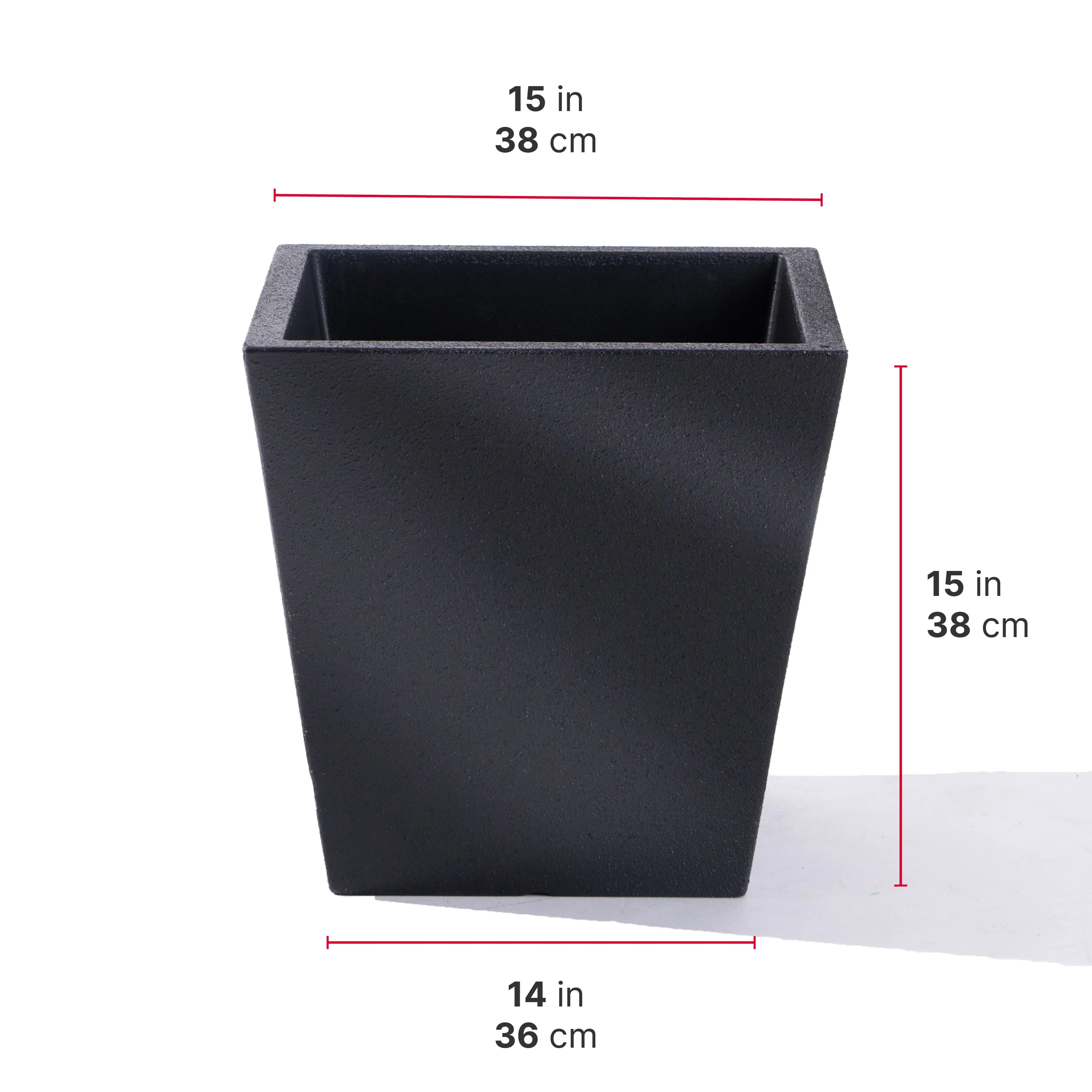 Tremont Short Square Planter™ 14" H x 15" W- Set of 2 - Image 6